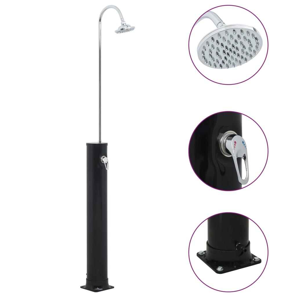 Fekete szolárzuhany 214 cm 20 l