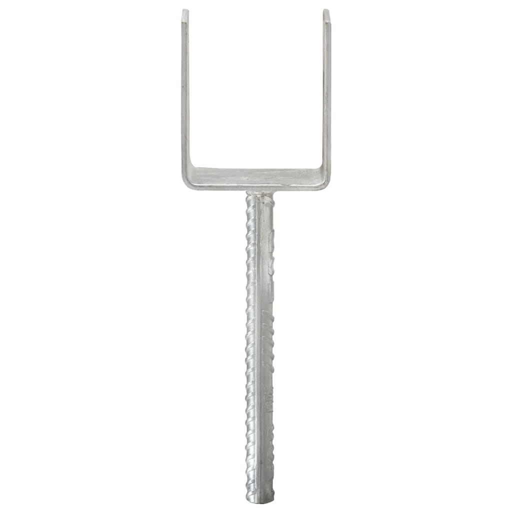 6 db ezüstszínű horganyzott acél kerítéshorgony 9 x 6 x 30 cm