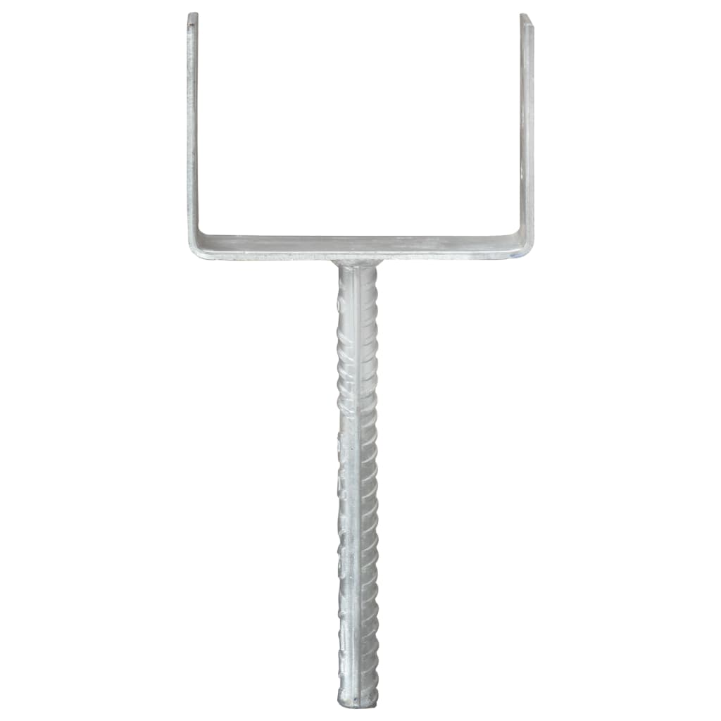 6 db ezüstszínű horganyzott acél kerítéshorgony 14 x 6 x 30 cm