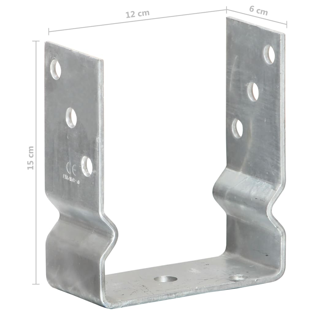 6 db ezüstszínű horganyzott acél kerítéshorgony 12 x 6 x 15 cm 6 db ezüstszínű horganyzott acél kerítéshorgony 12 x 6 x 15 cm