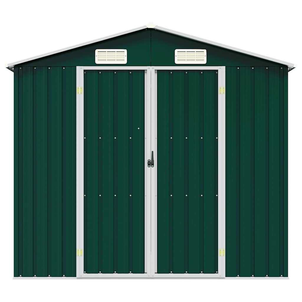 Zöld horganyzott acél kerti fészer 205 x 129 x 183 cm