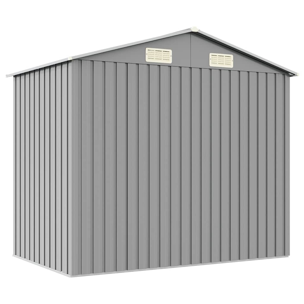Szürke horganyzott acél kerti fészer 205 x 129 x 183 cm