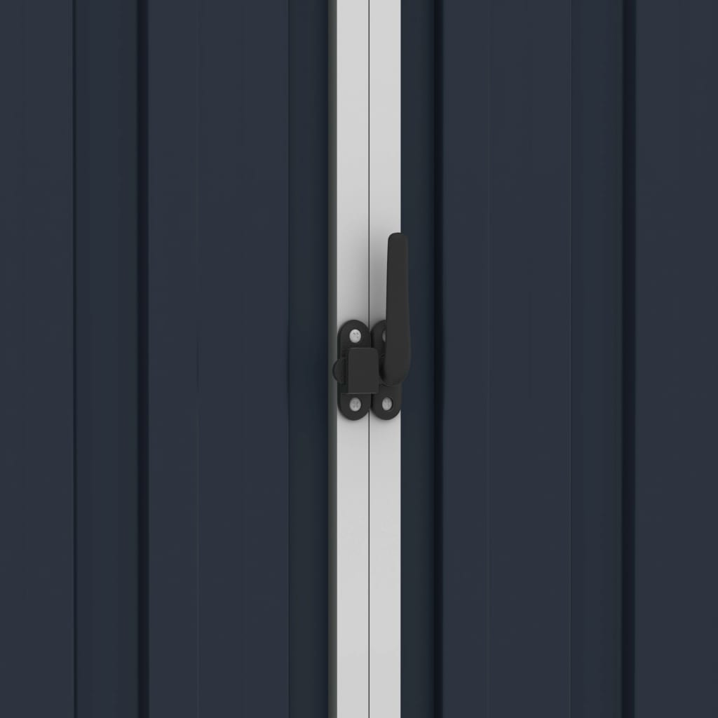 Antracitszürke horganyzott acél kerti fészer 205 x 129 x 183 cm