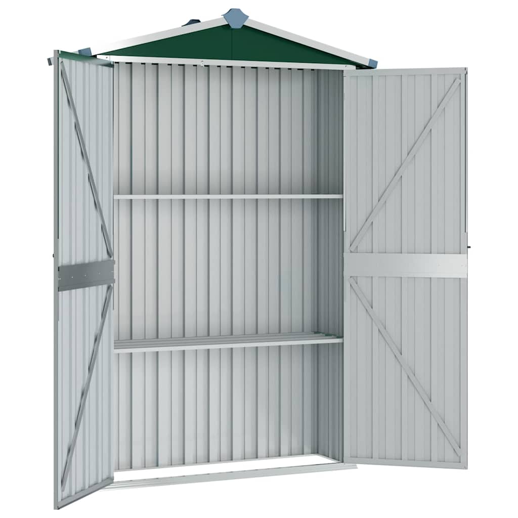 Zöld horganyzott acél kerti fészer 116x45x175 cm