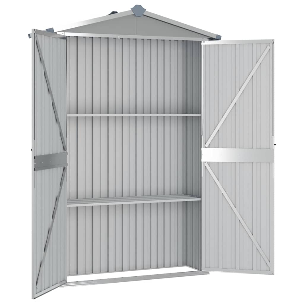 Szürke horganyzott acél kerti fészer 116x45x175 cm