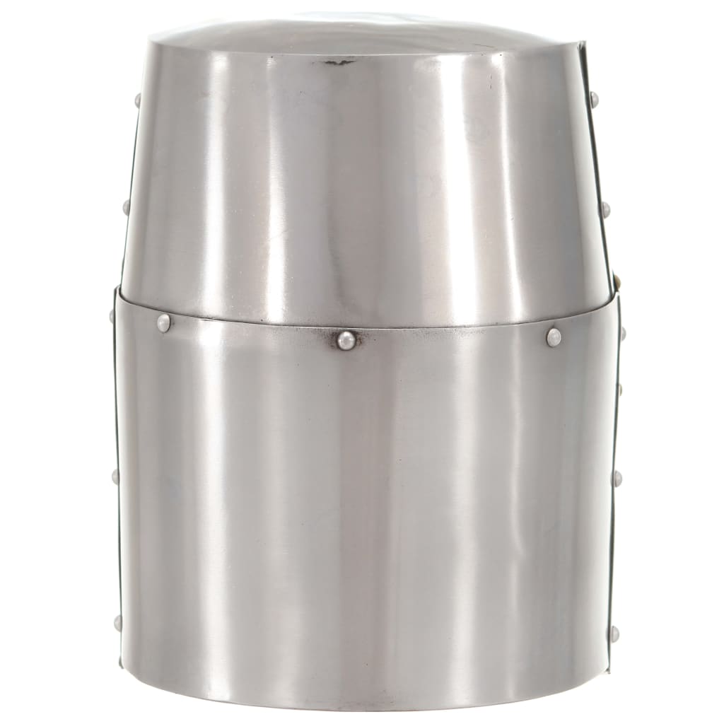 Ezüst antik középkori keresztes lovagi acélsisak larp másolat