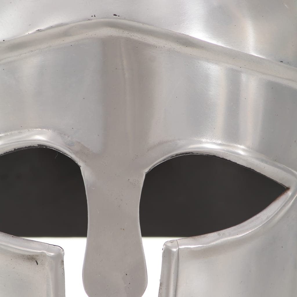 Ezüstszínű antik görög harcos acélsisak larp másolat