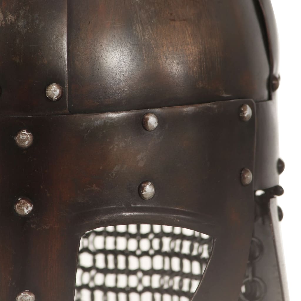 Rézszínű antik viking harcos acélsisak larp másolat