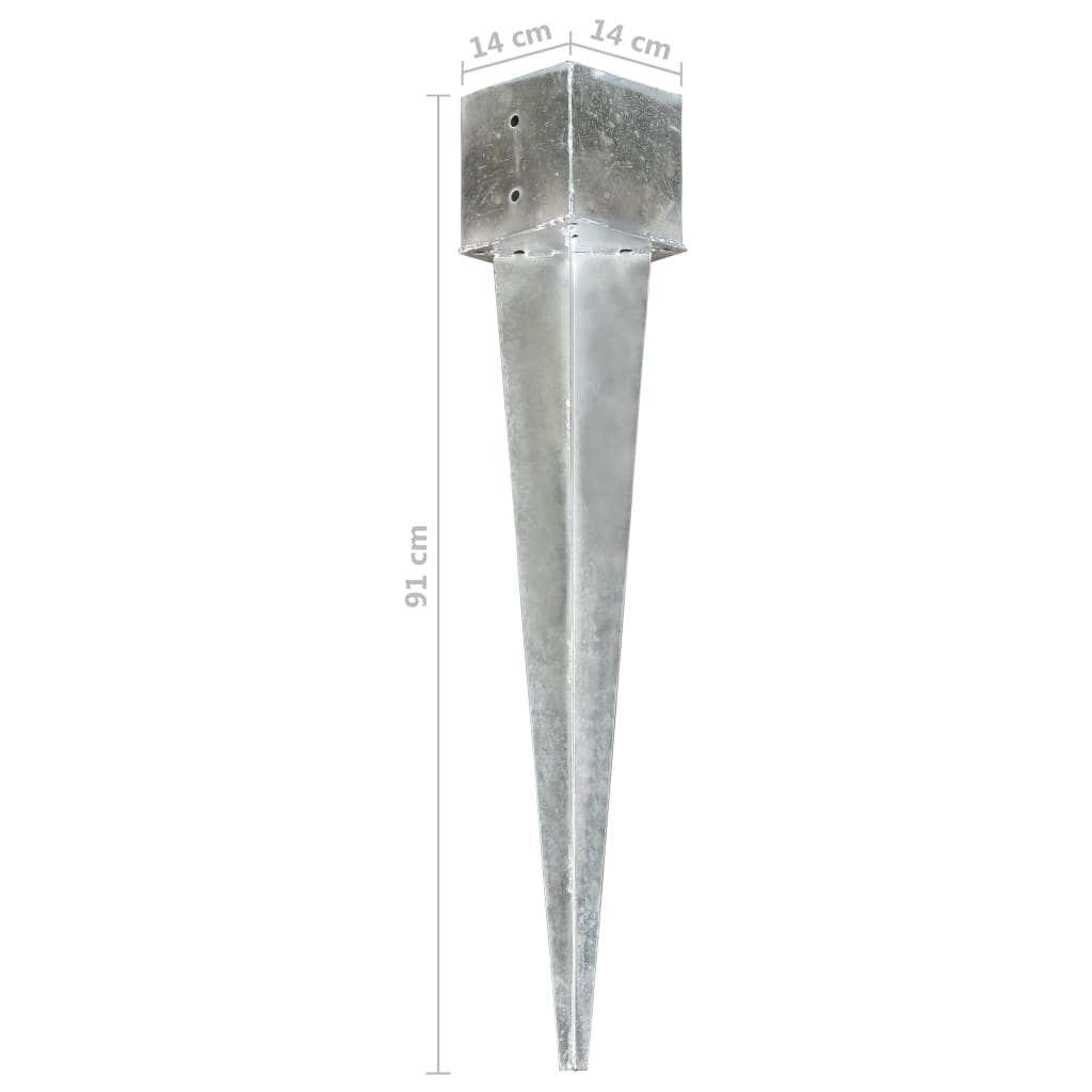 2 db ezüstszínű horganyzott acél kerítéstüske 14 x 14 x 91 cm 2 db ezüstszínű horganyzott acél kerítéstüske 14 x 14 x 91 cm