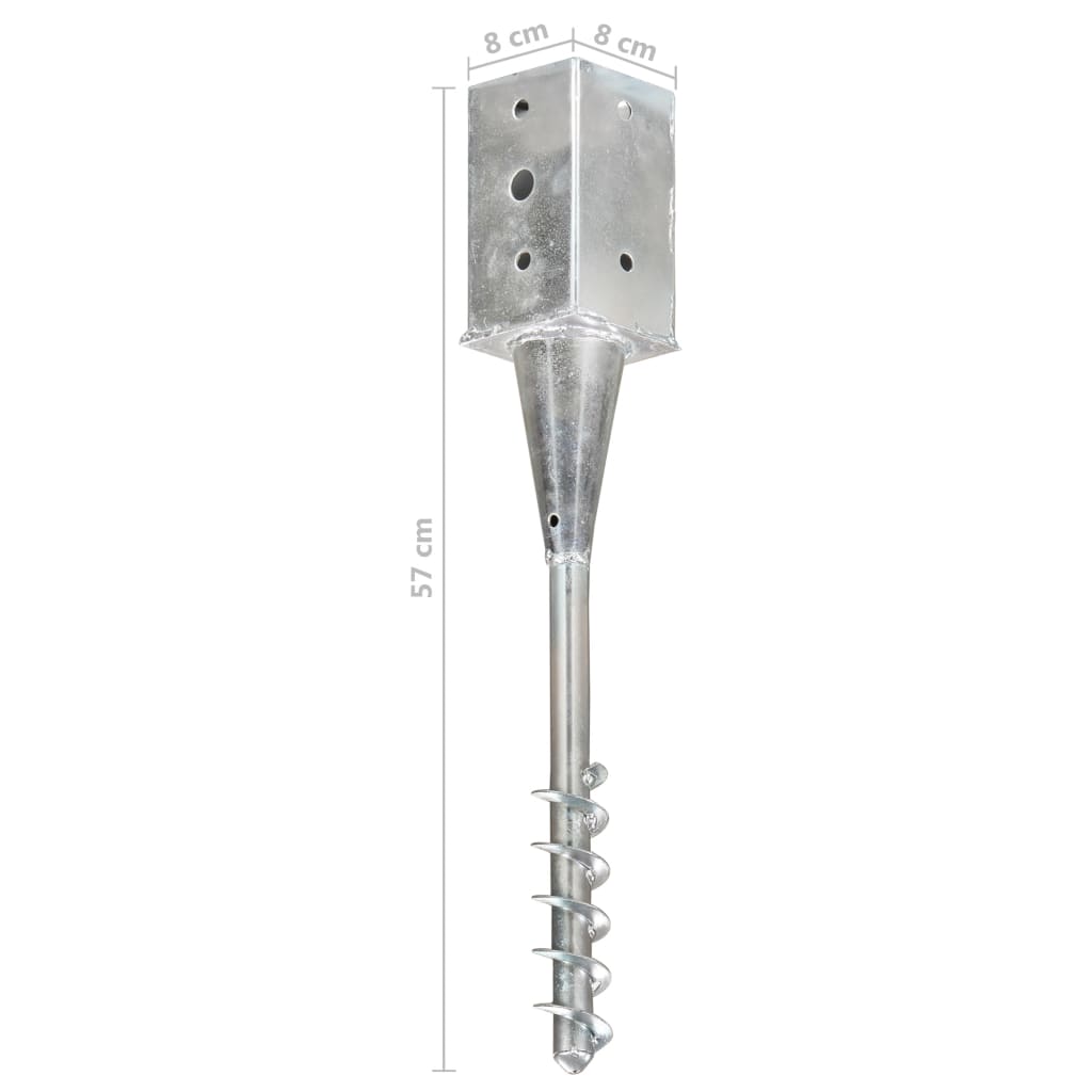 2 db ezüstszínű horganyzott acél kerítéstüske 8 x 8 x 57 cm 2 db ezüstszínű horganyzott acél kerítéstüske 8 x 8 x 57 cm