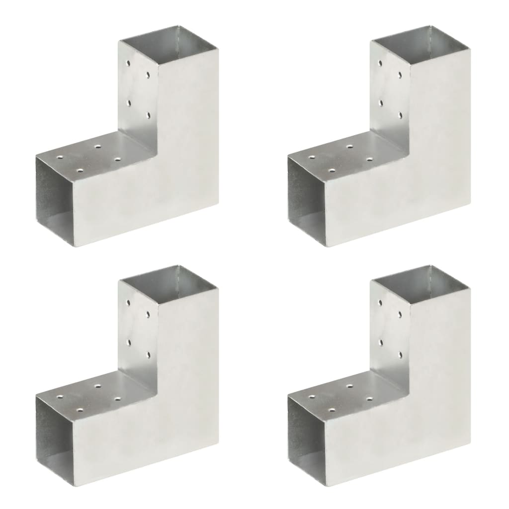 4 darab l-alakú horganyzott fém oszloptartó 71 x 71 mm