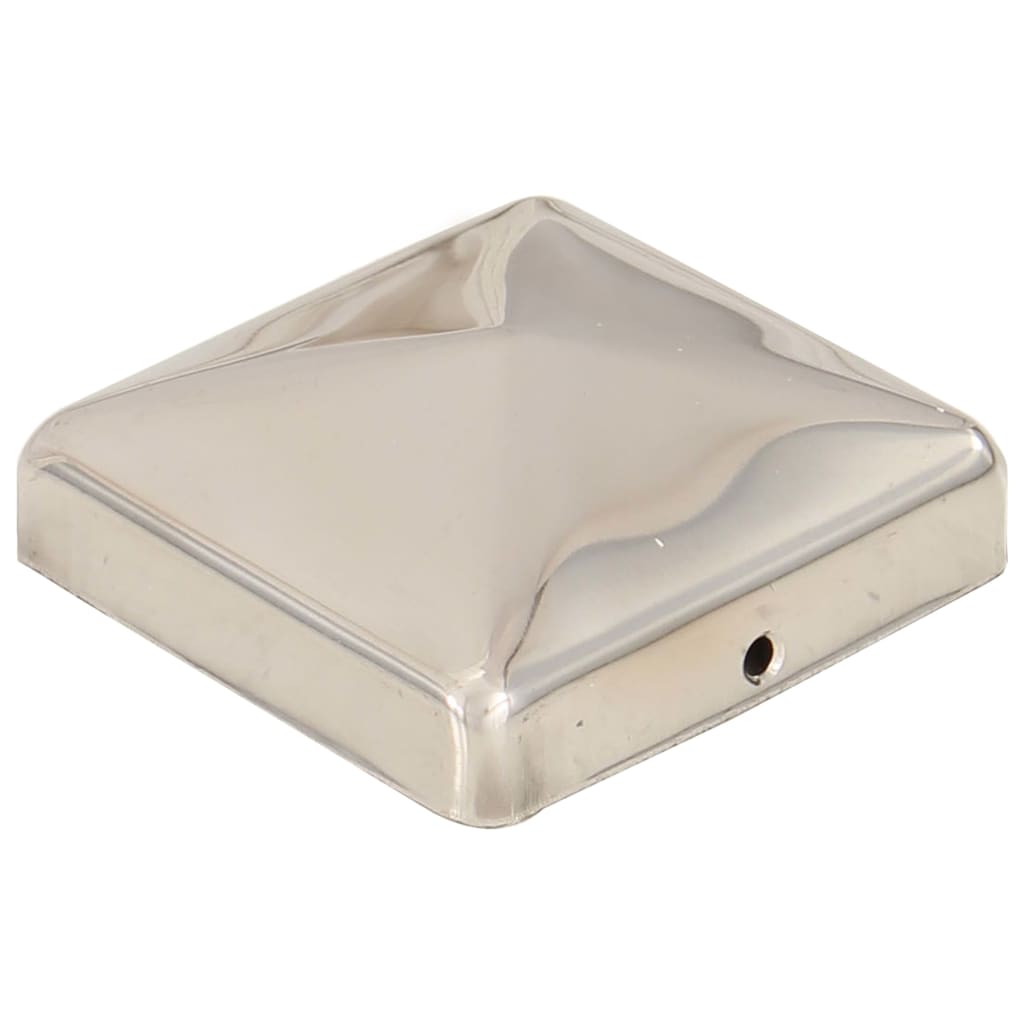 6 db gúla alakú rozsdamentes acél kerítésoszlop-sapka 71x71 mm