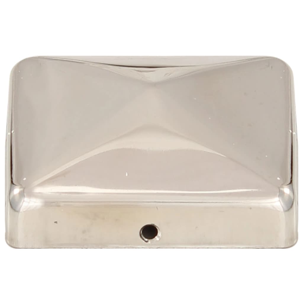 6 db gúla alakú rozsdamentes acél kerítésoszlop-sapka 71x71 mm