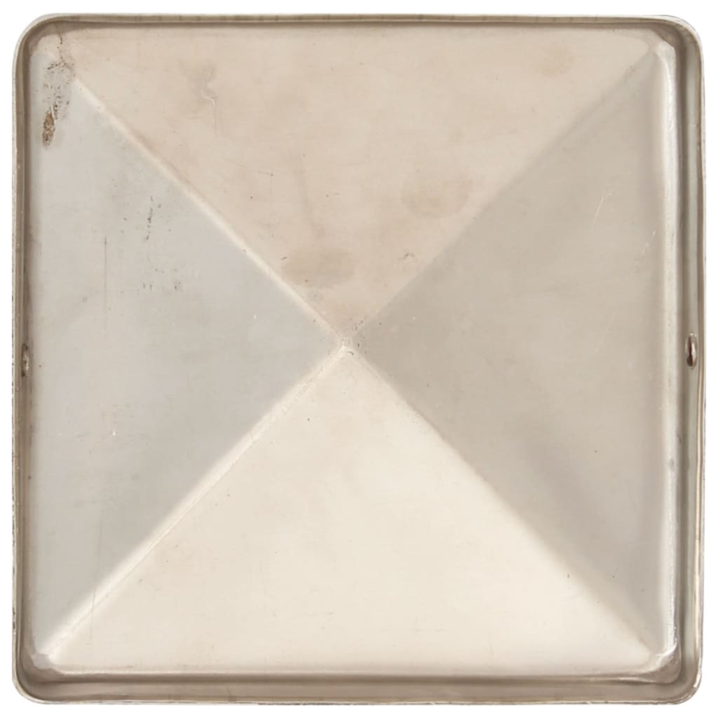 6 db gúla alakú rozsdamentes acél kerítésoszlop-sapka 71x71 mm