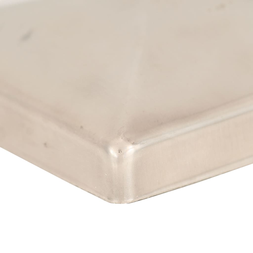 6 db gúla alakú rozsdamentes acél kerítésoszlop-sapka 101x101 mm
