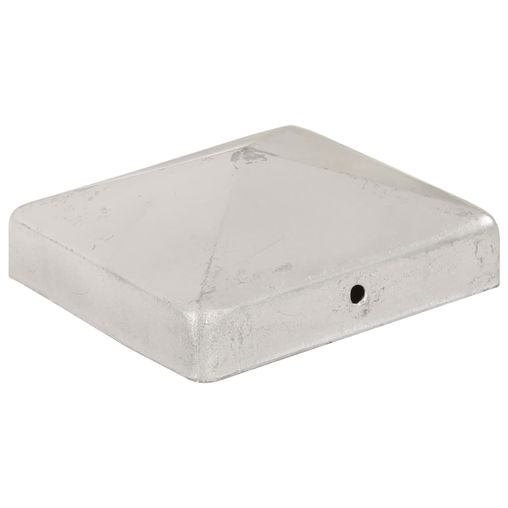 6 db gúla alakú horganyzott fém kerítésoszlop-sapka 91 x 91 mm