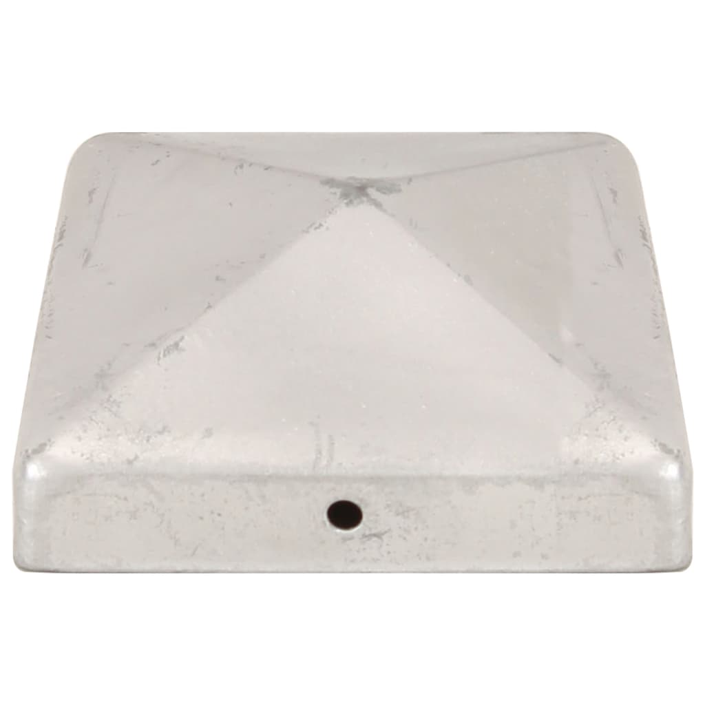 6 db gúla alakú horganyzott fém kerítésoszlop-sapka 91 x 91 mm