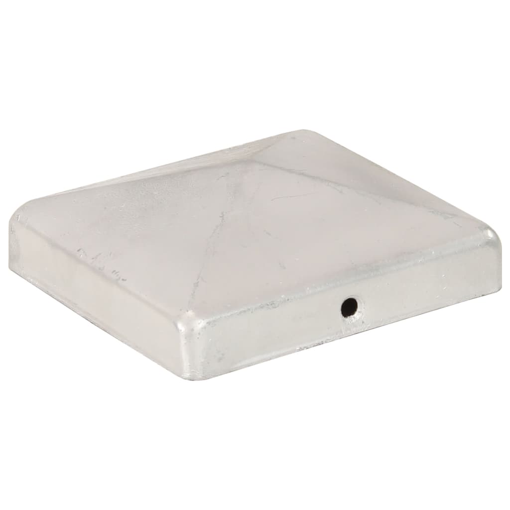 6 db gúla alakú horganyzott fém kerítésoszlop-sapka 101x101 mm