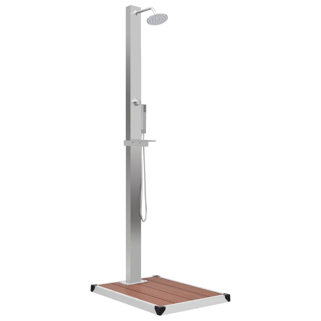 Kültéri wpc és rozsdamentes acél zuhany és zuhanytálca