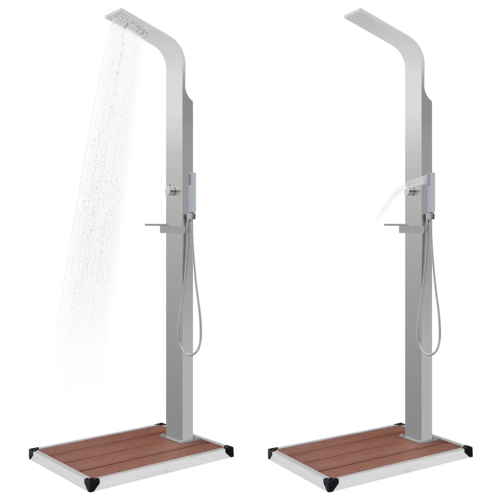 Kültéri wpc és rozsdamentes acél zuhany zuhanytálcával