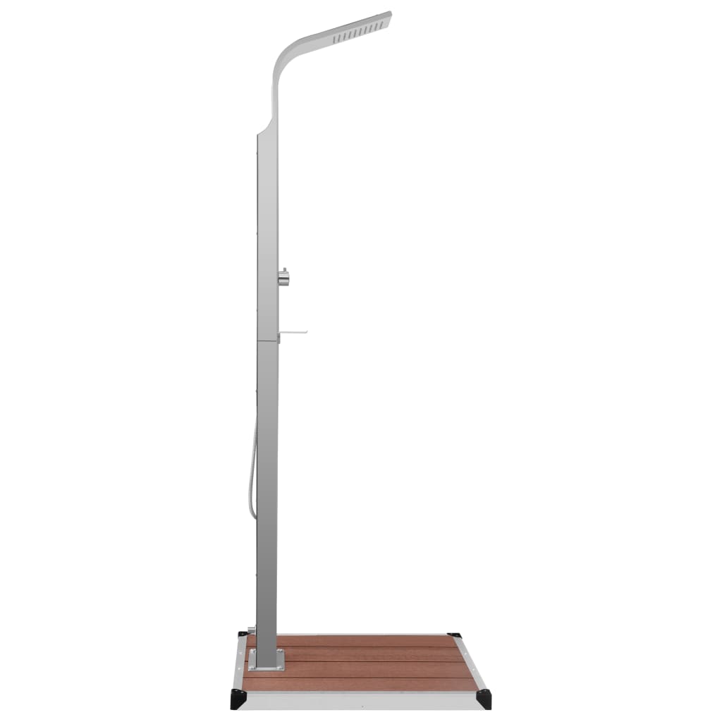 Kültéri wpc és rozsdamentes acél zuhany zuhanytálcával