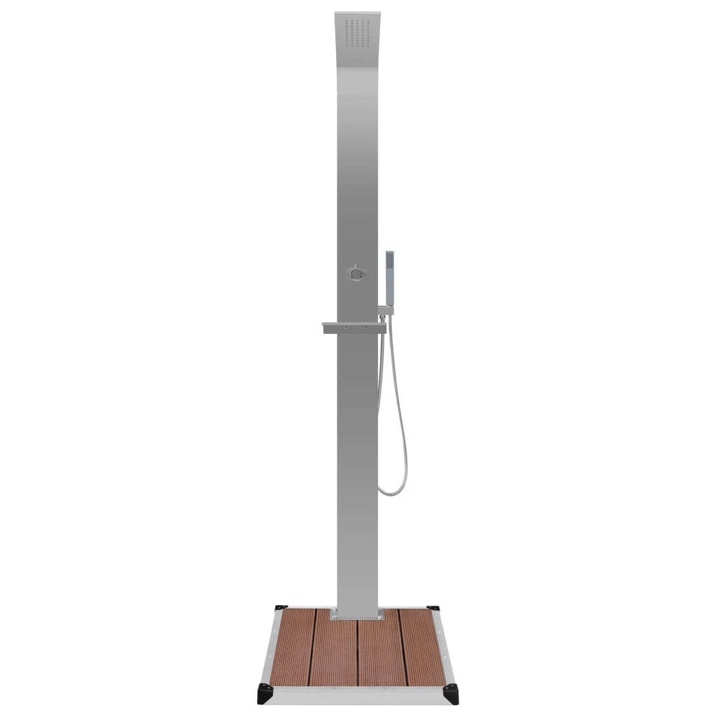 Kültéri wpc és rozsdamentes acél zuhany zuhanytálcával