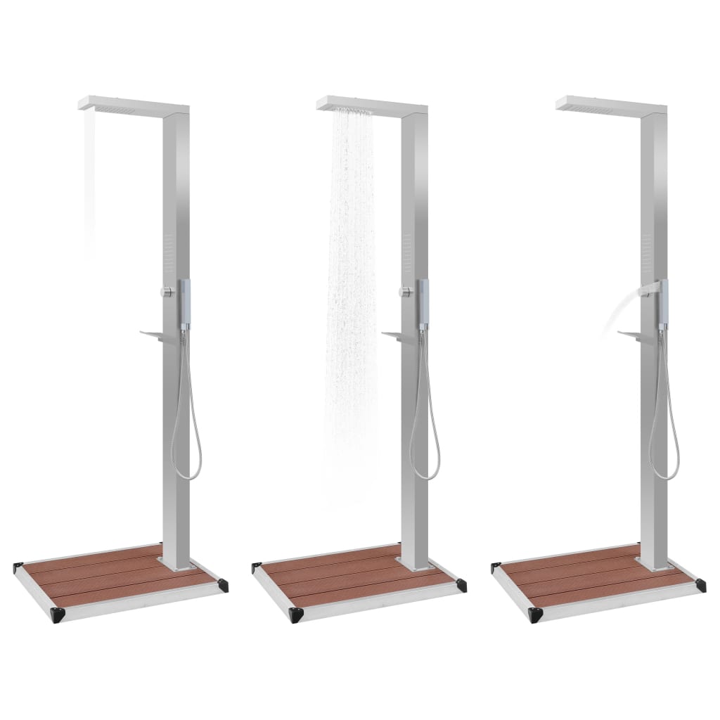 Kültéri wpc és rozsdamentes acél zuhany és zuhanytálca