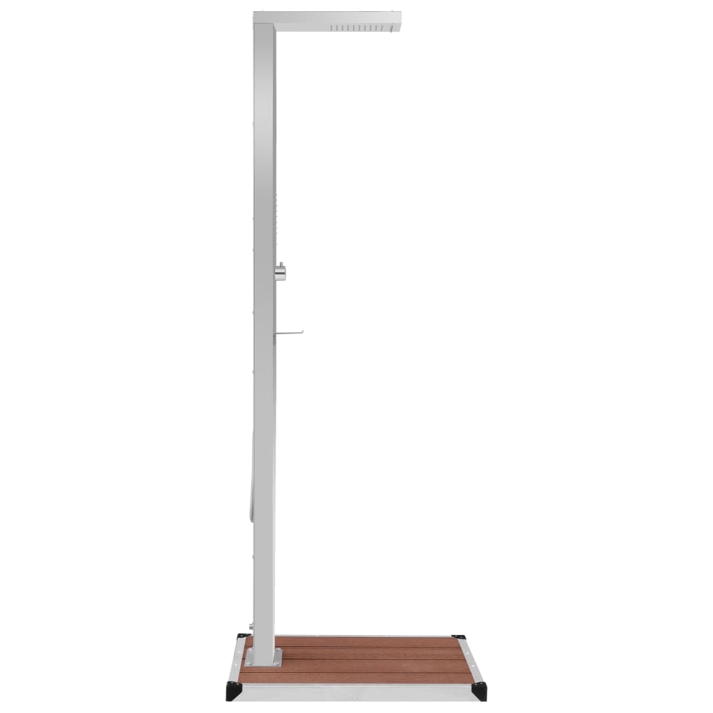 Kültéri wpc és rozsdamentes acél zuhany és zuhanytálca