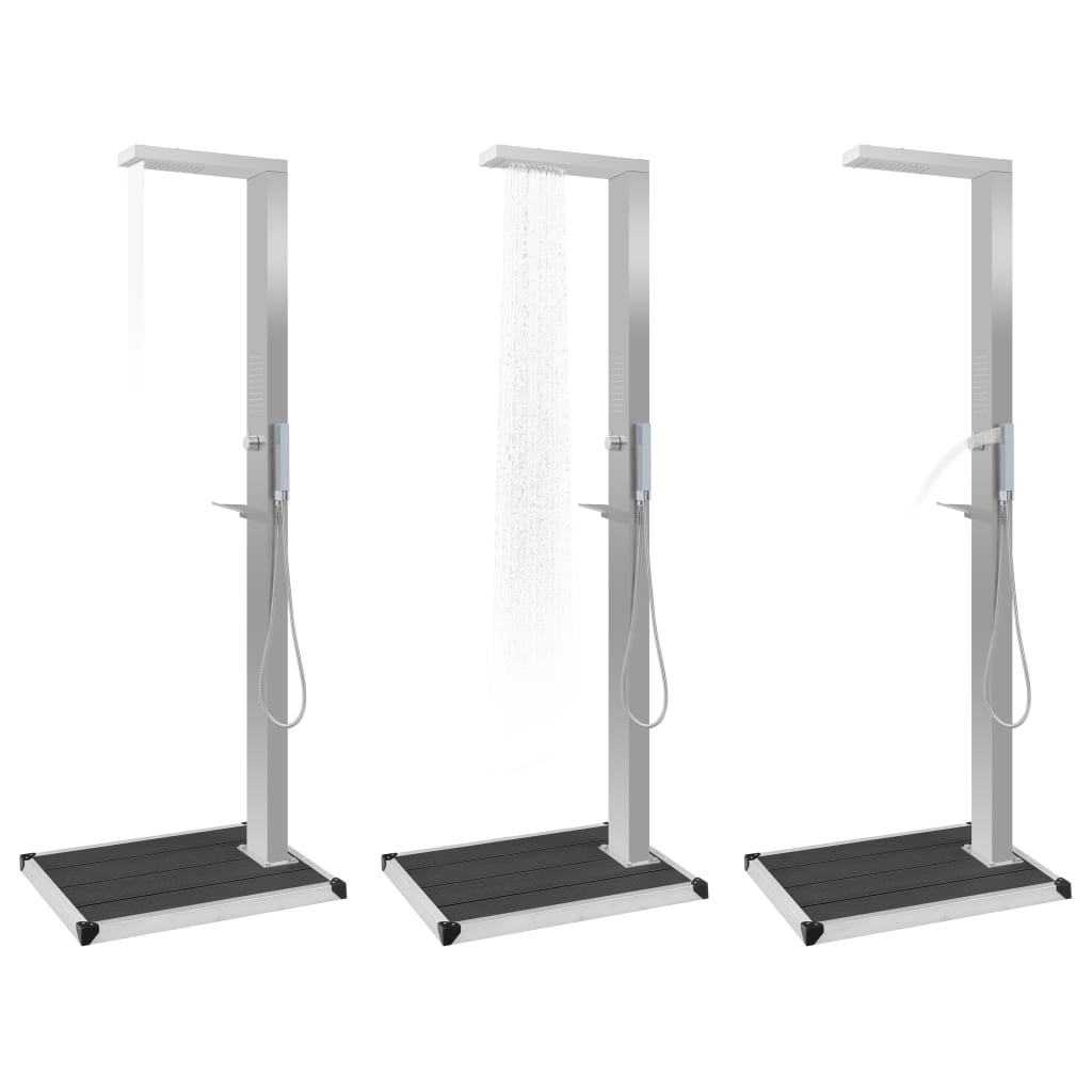 Kültéri wpc és rozsdamentes acél zuhany és zuhanytálca