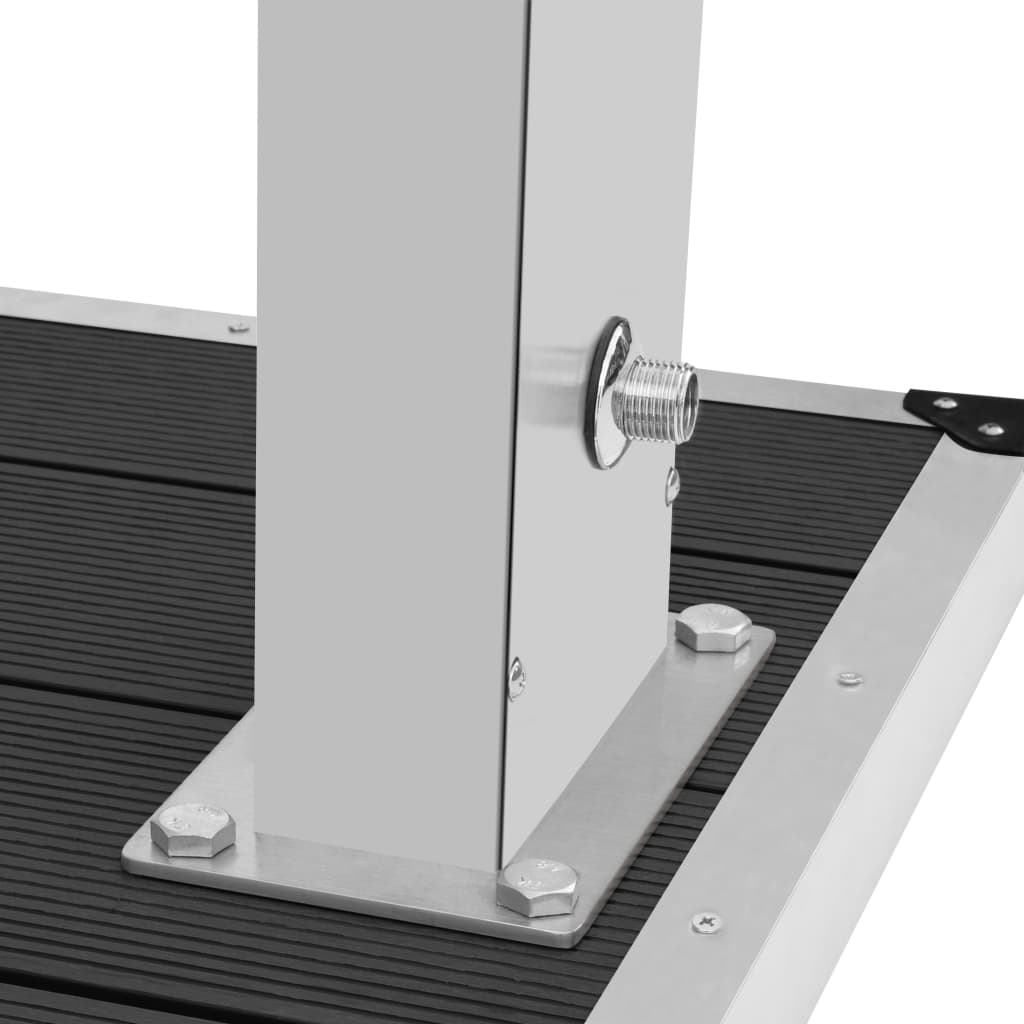 Kültéri wpc és rozsdamentes acél zuhany és zuhanytálca