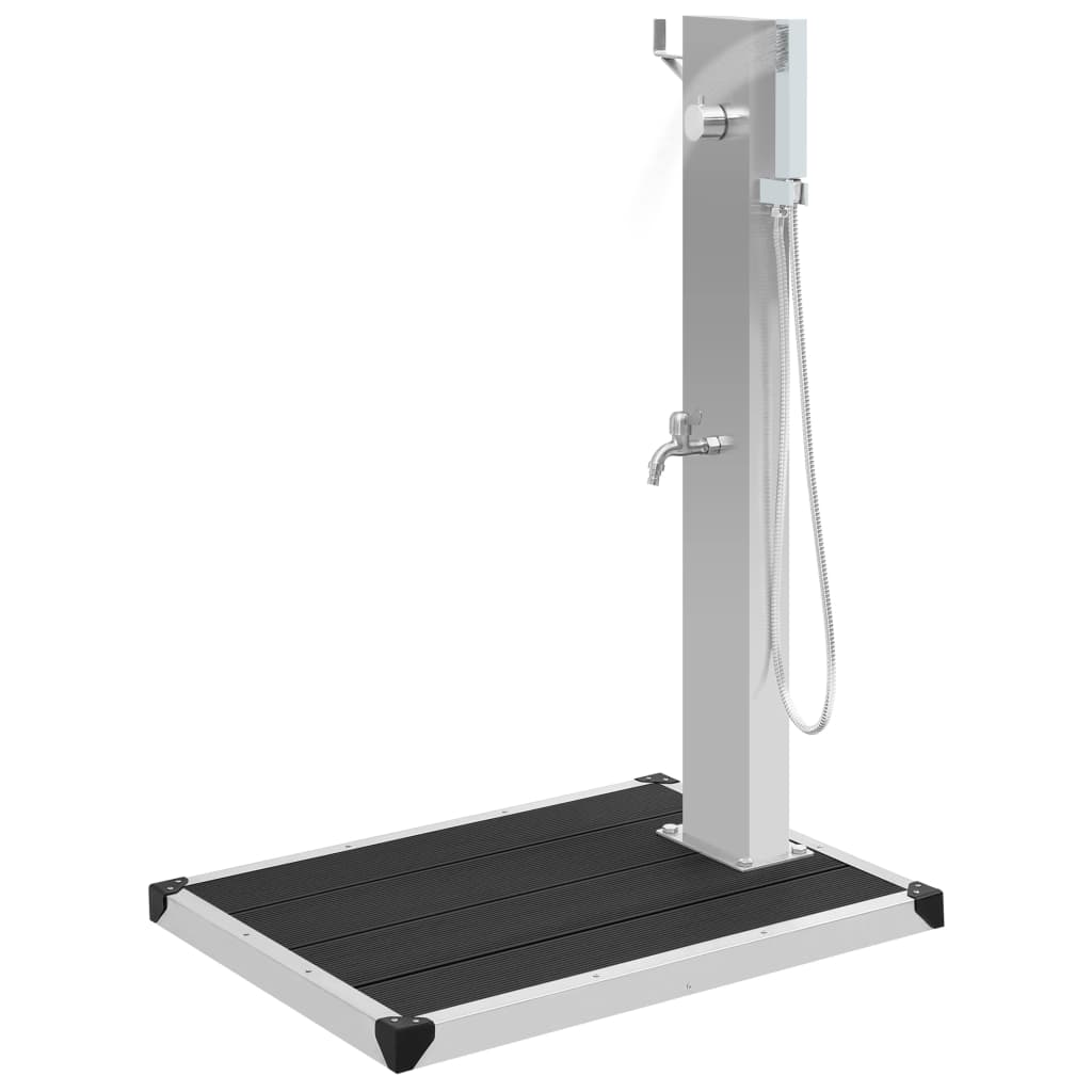 Kültéri wpc és rozsdamentes acél zuhany és zuhanytálca