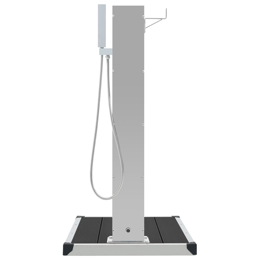 Kültéri wpc és rozsdamentes acél zuhany és zuhanytálca