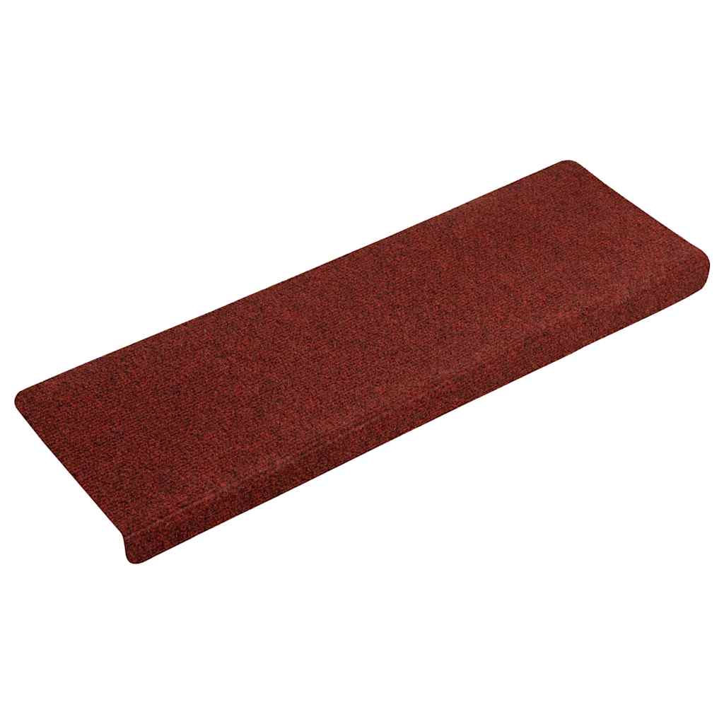 15 db öntapadós lépcsőszőnyeg 65 x 21 x 4 cm bordói piros téglalap alakú széllel