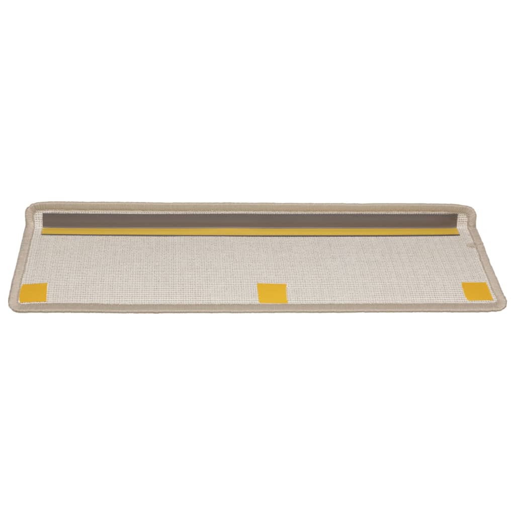 15 db lépcsőszőnyeg 65 x 21 x 4 cm bézs téglalap alakú széllel