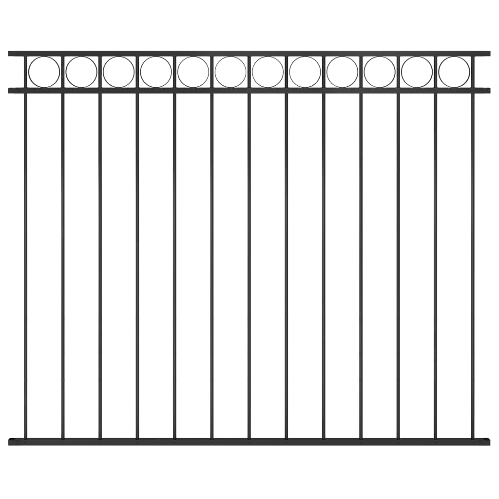 146319 fence panel steel 1,7x1,5 m black