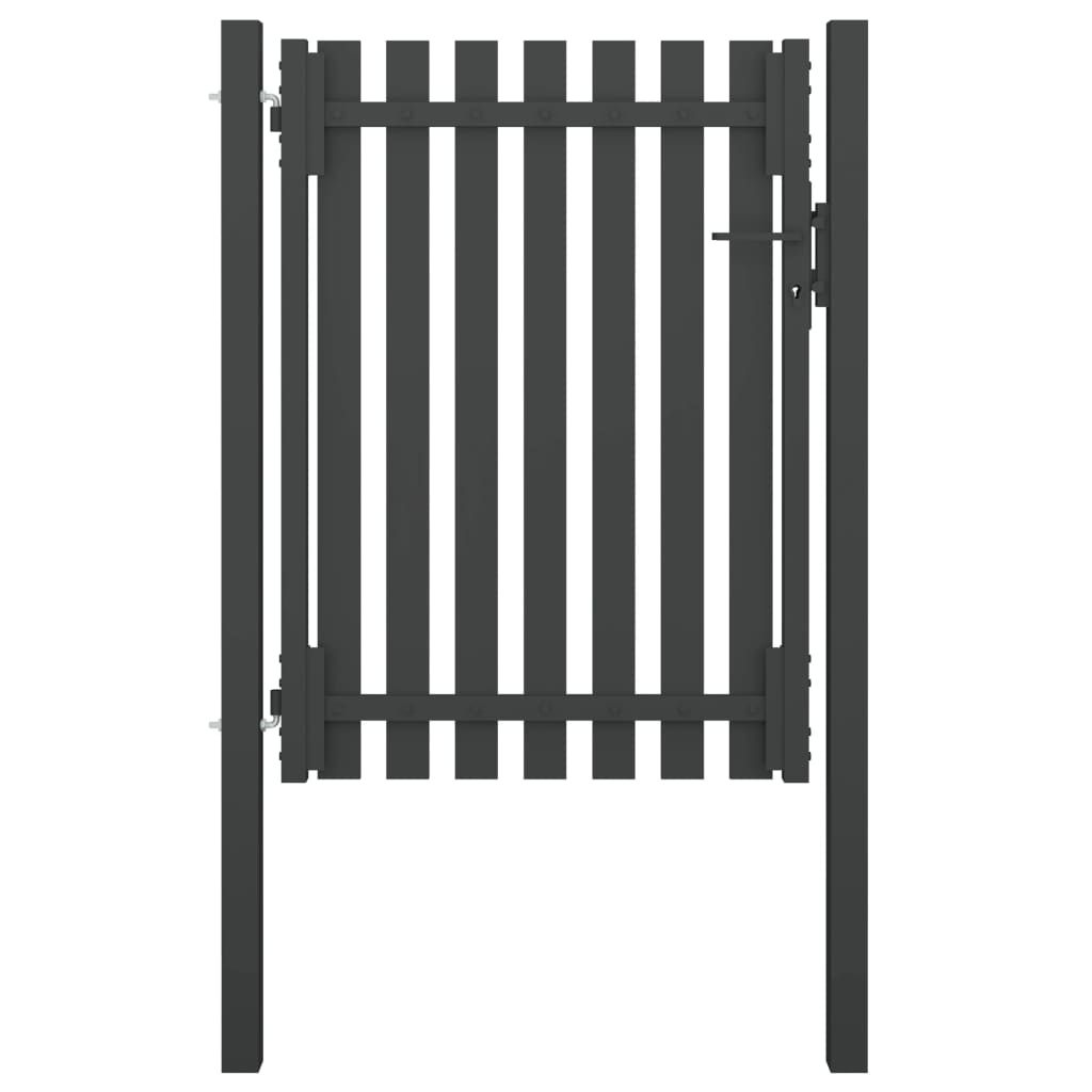 Antracitszürke acél kerítéskapu 1 x 1,7 m
