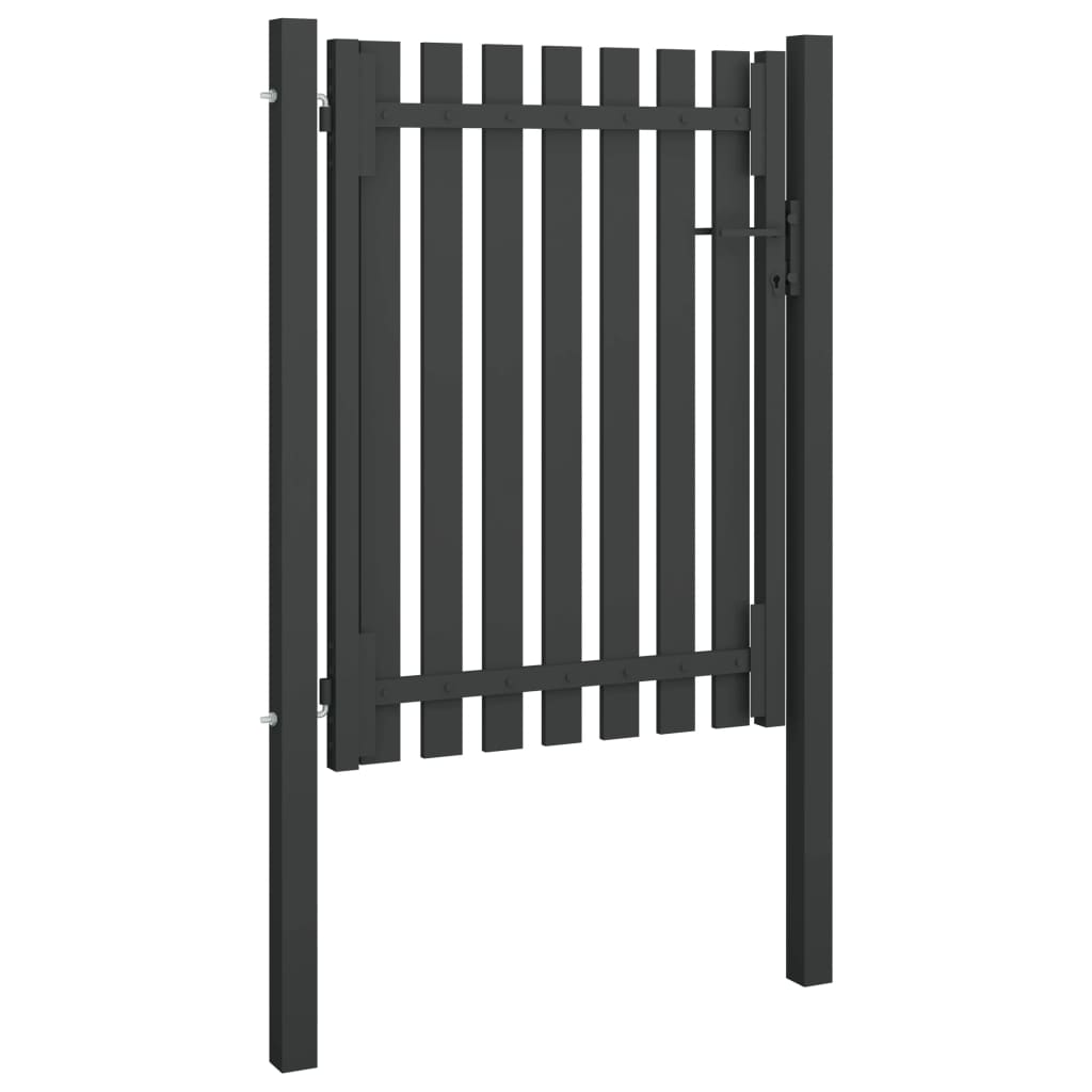 Antracitszürke acél kerítéskapu 1 x 1,7 m