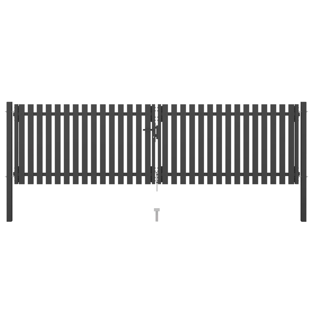 Antracitszürke acél kerítéskapu 4 x 1,25 cm