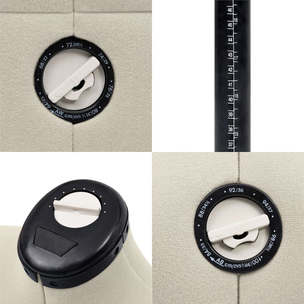 Krémszínű női állítható próbababa s-es méret 33-40