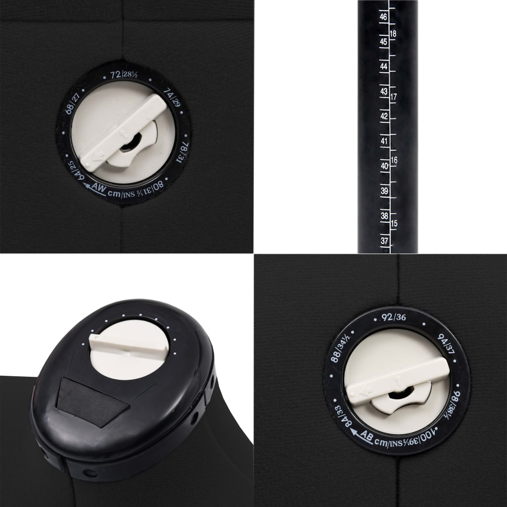 Fekete női állítható próbababa s-es méret 33-40