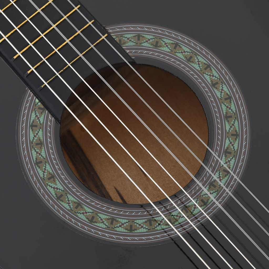 Fekete klasszikus gitár kezdőknek és gyerekeknek 3/4 36"