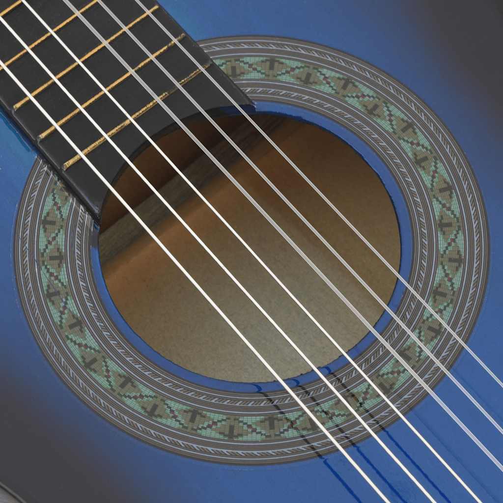 Kék klasszikus gitár kezdőknek és gyerekeknek 1/2 34"