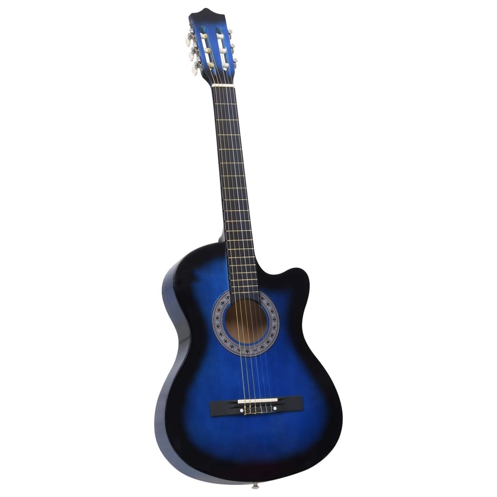 Kék árnyékos 6 húros klasszikus western cutaway gitár 38