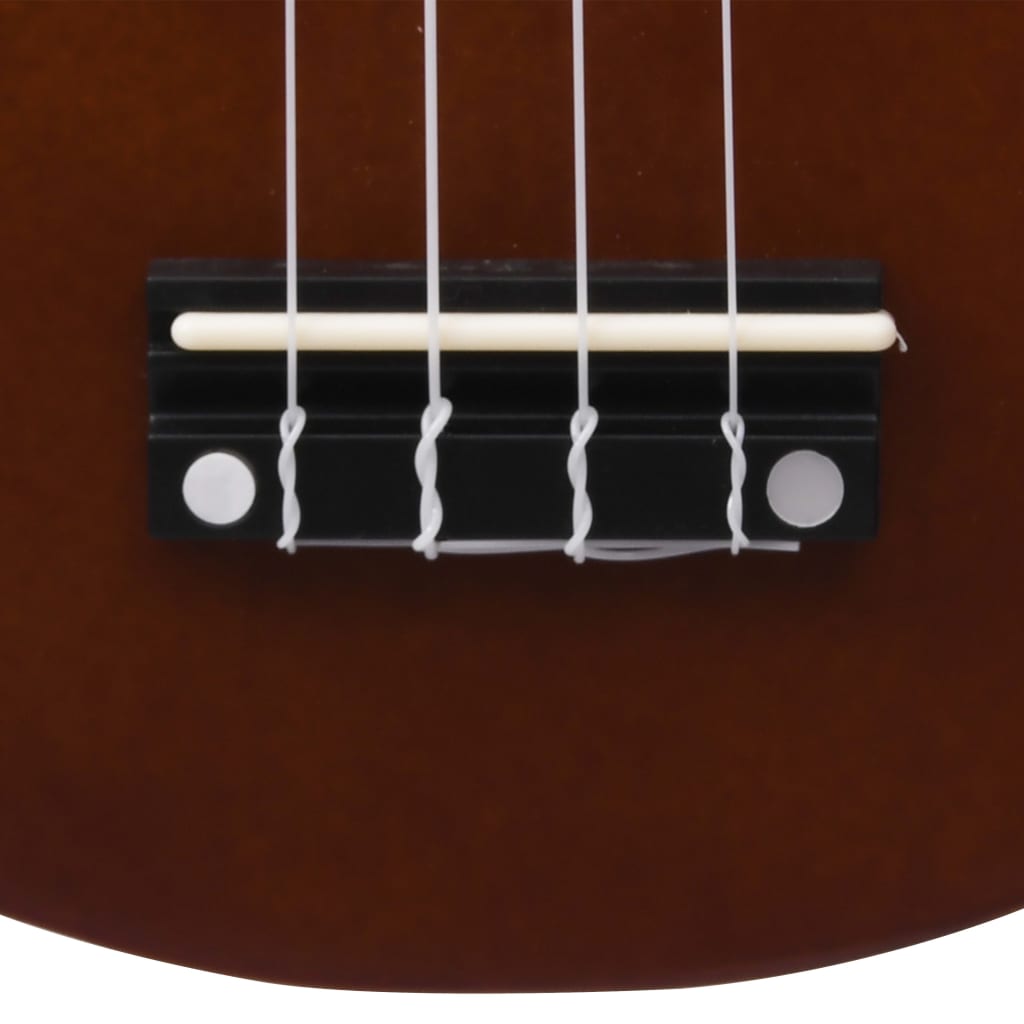 Sötét fa szoprán ukuleleszett tokkal gyerekeknek 23