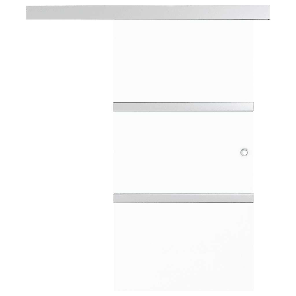 Ezüstszínű esg üveg és alumínium tolóajtó 90 x 212 cm