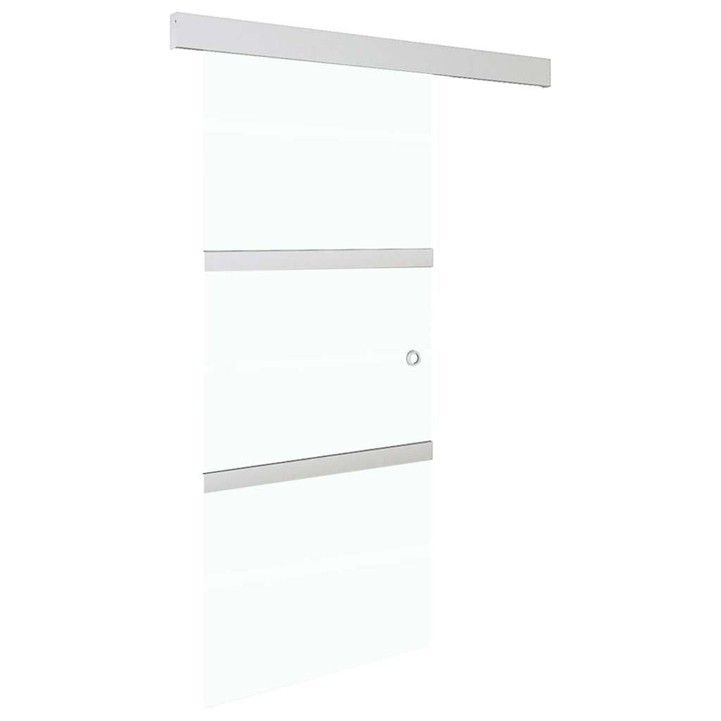 Ezüst esg üveg és alumínium tolóajtó puha ütközőkkel 76x205 cm