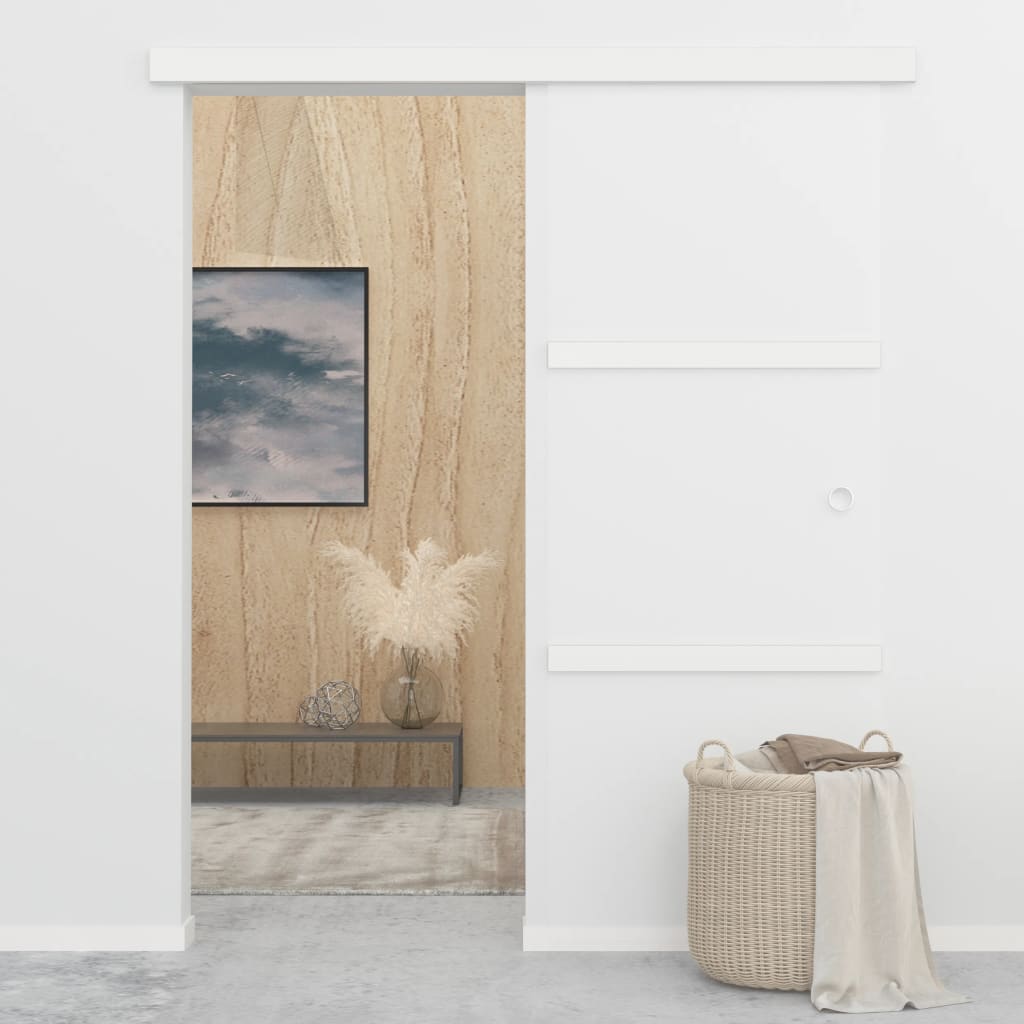 Ezüst esg üveg és alumínium tolóajtó puha ütközőkkel 76x205 cm