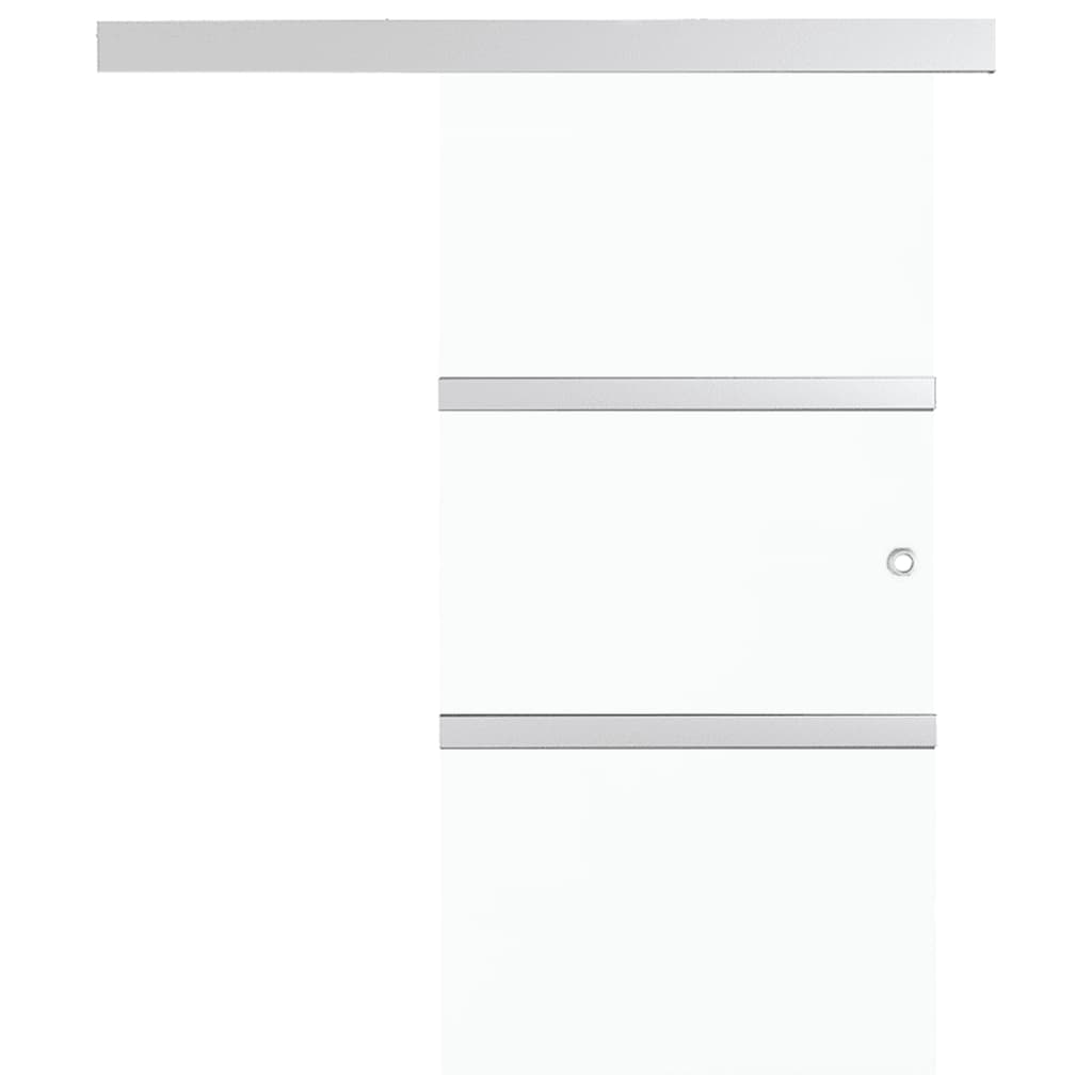 Ezüst esg üveg és alumínium tolóajtó puha ütközőkkel 76x205 cm