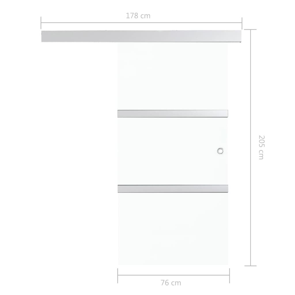 Ezüst esg üveg és alumínium tolóajtó puha ütközőkkel 76x205 cm