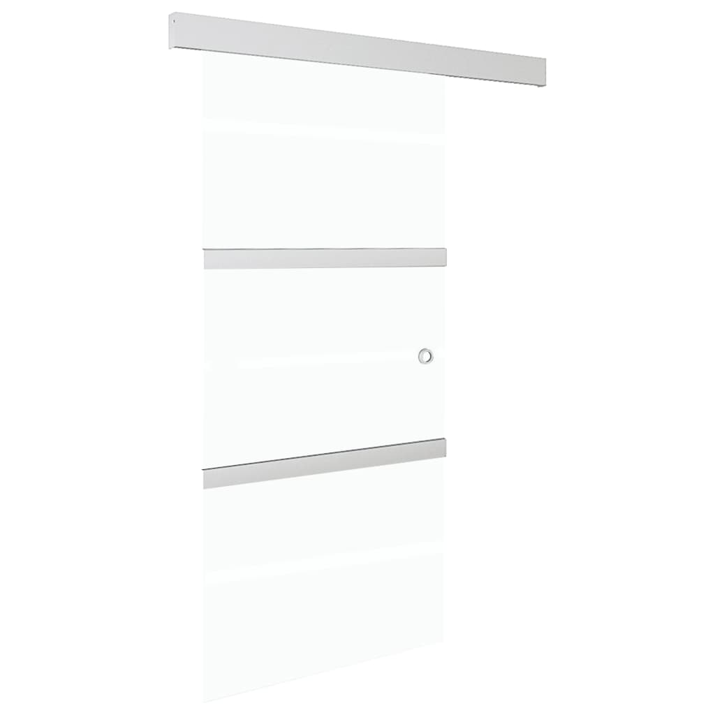 Ezüst esg üveg és alumínium tolóajtó puha ütközőkkel 90x205 cm